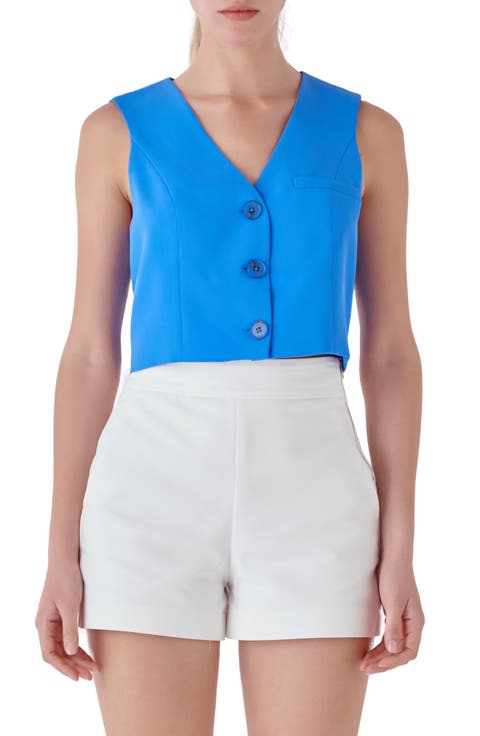 Button-Up Crop Vest