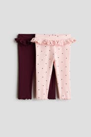 H&M 2-pack Ruffle-trimmed Leggings
