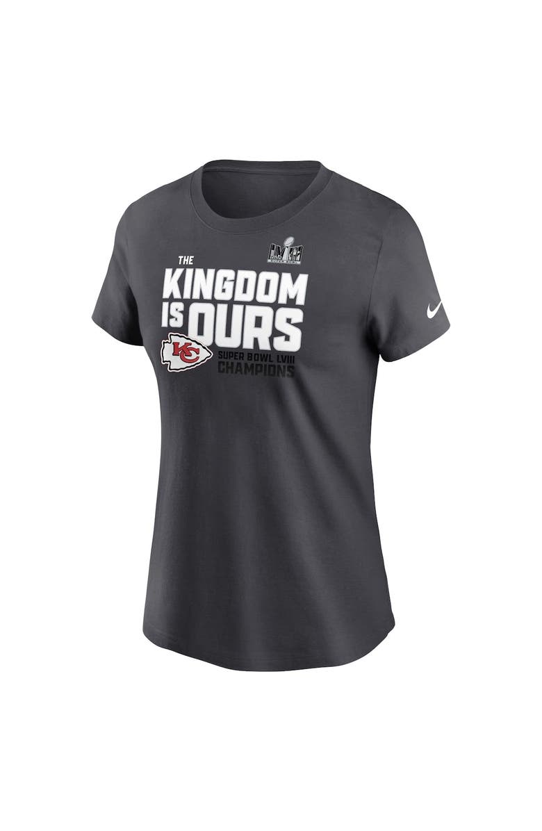 Nike Women's Nike  Anthracite Kansas City Chiefs Super Bowl LVIII Champions Local Fashion T-Shirt, Alternate, color, 