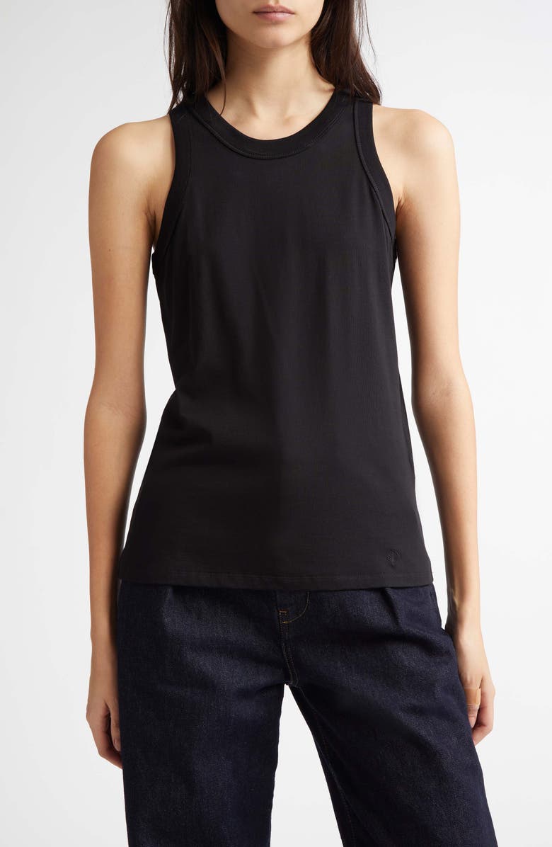 LOULOU DE SAISON Poso Supima<sup>®</sup> Cotton Tank, Main, color, Black