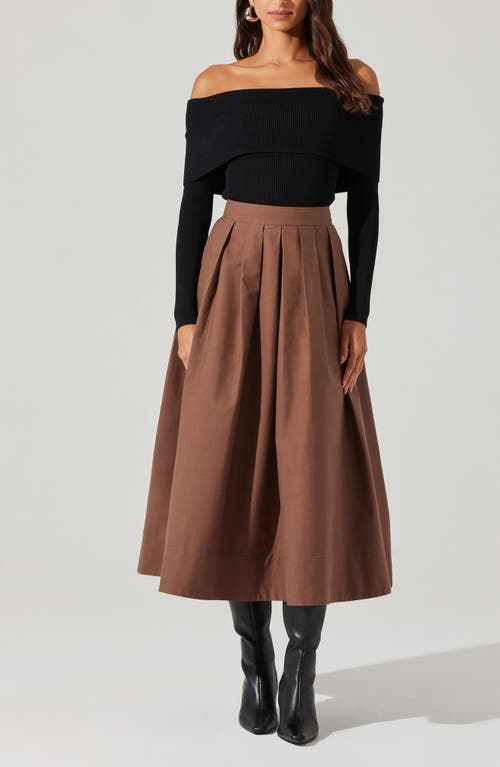 Astr The Label Foldover Off The Shoulder Rib Sweater In Black