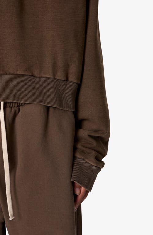 Mnml Crop Cotton Crewneck Sweatshirt In Brown
