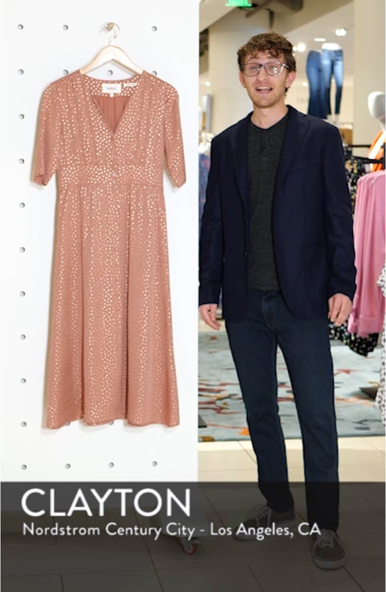 Gala Foil Print Midi Dress, sales video thumbnail