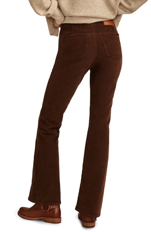 Lucky Brand Stevie Seamed High Waist Corduroy Flare Pants In Brown