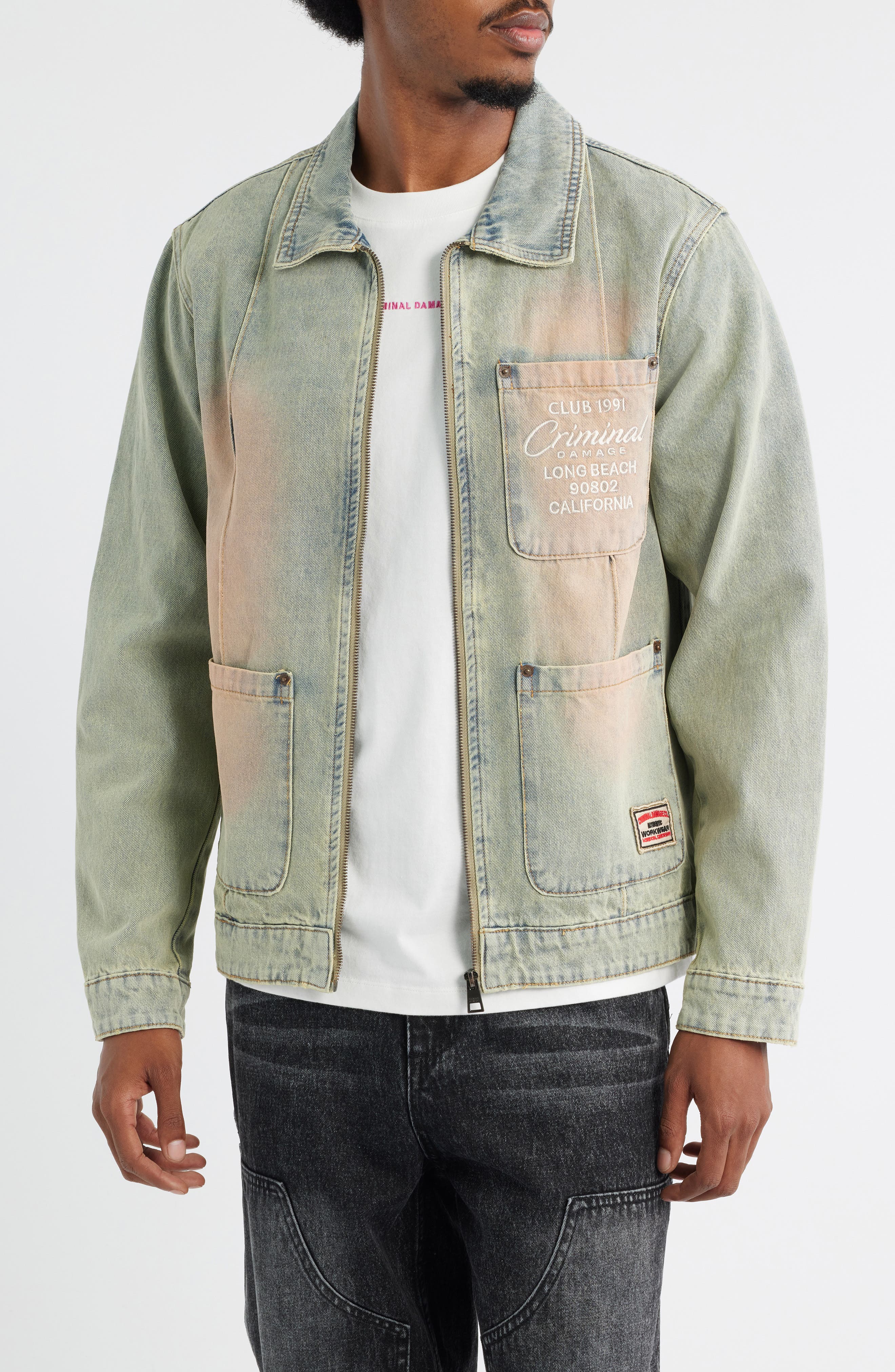CRIMINAL DAMAGE Club 1991 Denim Jacket in Dirty Blue 