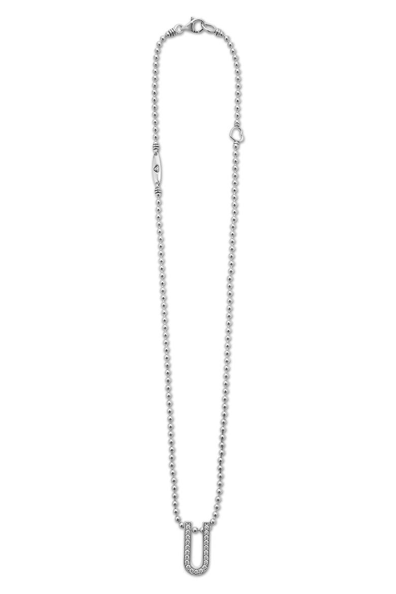 Caviar Spark Large Linear Pavé Diamond Pendant Necklace, Alternate, color, SILVER