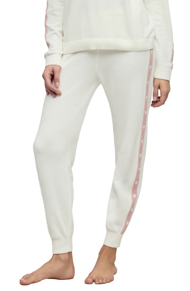 Barefoot Dreams<sup>®</sup> CozyChic<sup>®</sup> Ultra Lite<sup>®</sup> Heart Stripe Joggers, Main, color, Pearl-Bloom