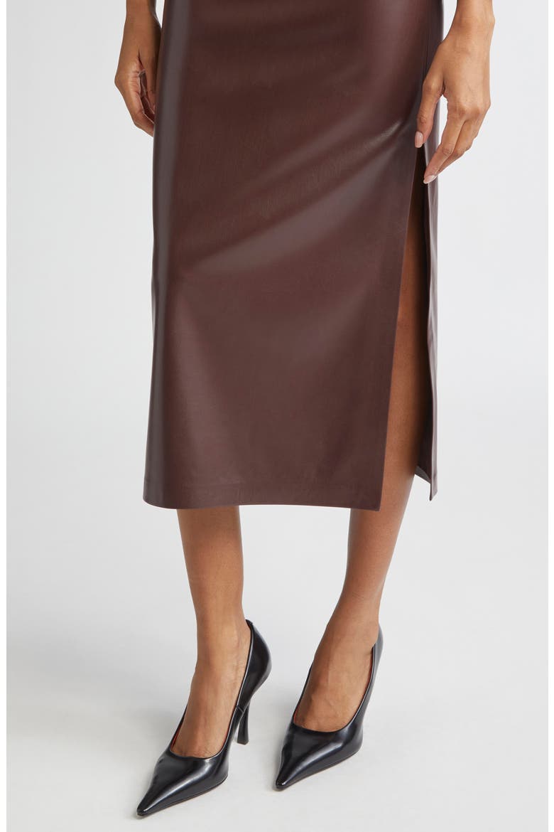 Maeve Faux Leather Midi Skirt, Alternate, color, ESPRESSO