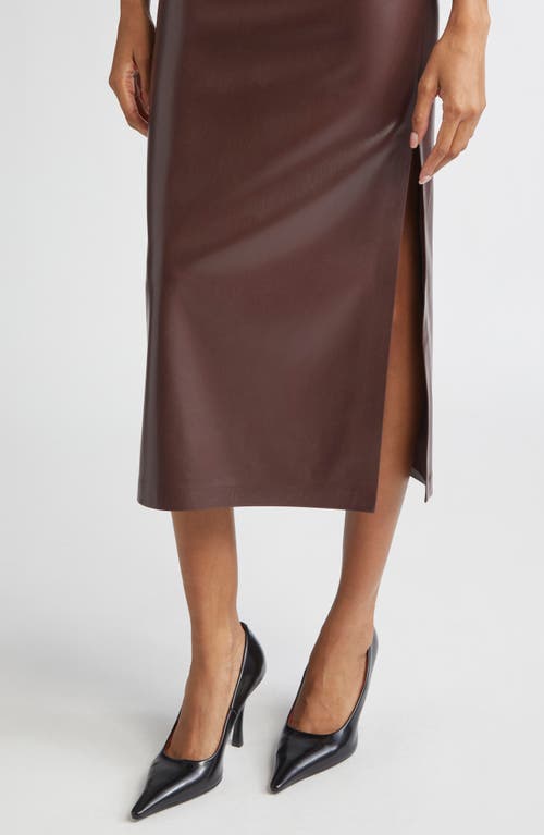Alice And Olivia Alice + Olivia Maeve Faux Leather Midi Skirt In Brown