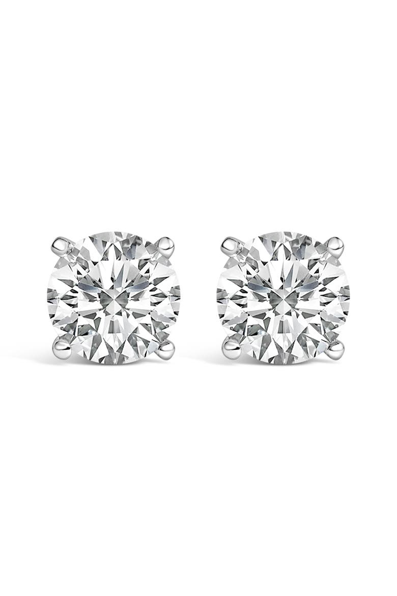 14K White Gold 2 1/2 Cttw Lab Grown Diamond Solitaire Stud Earrings, Main, color, White