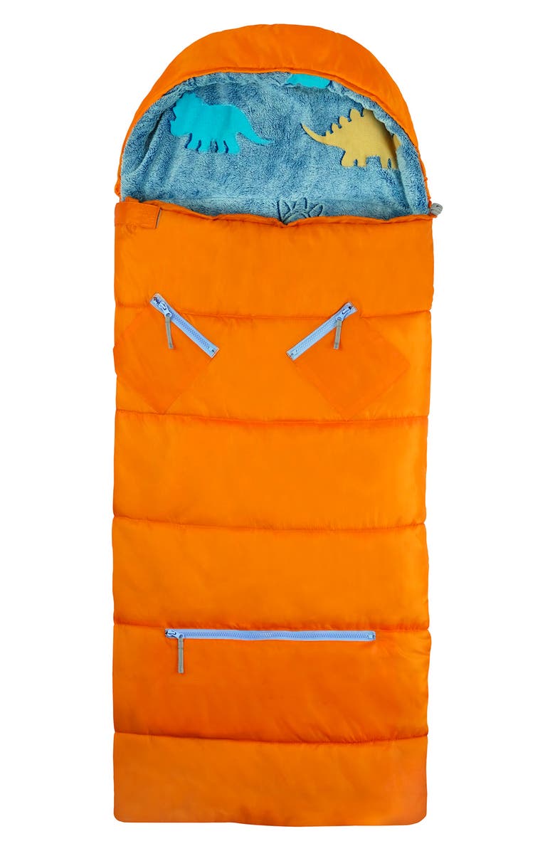 mimish Kids' Sleep-n-Pack Glow in the Dark Sleeping Bag Backpack, Alternate, color, Tangelo