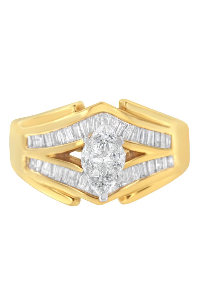 Haus of Brilliance 14KT Two-Toned Gold 1.0 cttw Diamond Cocktail Ring, Main, color, Yellow