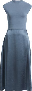 BOSS Ferdolini Mixed Media Midi Dress