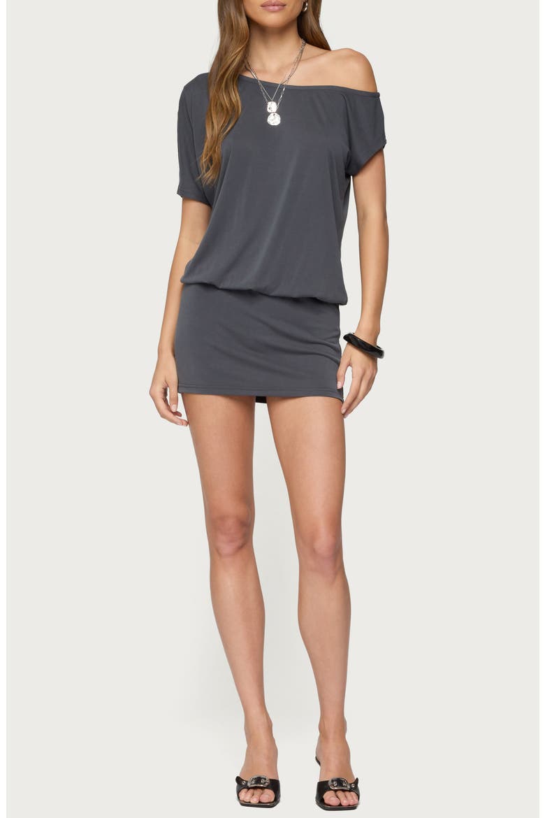 Sevie One-Shoulder Minidress, Main, color, DARK-GRAY