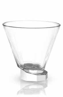 JoyJolt Aqua Vitaw Set of 2 Octagon Off-Base Cocktail Glasses