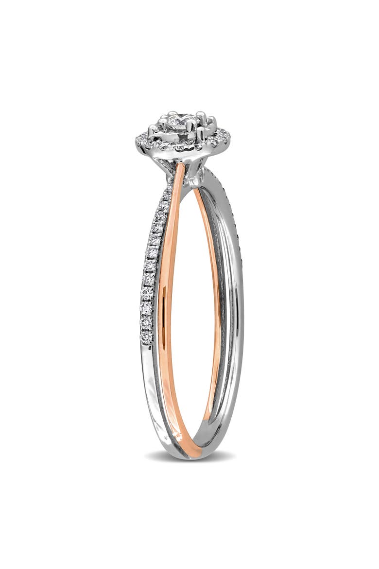 Lab Grown Diamond Halo Engagement Ring 10k, Alternate, color, White Gold
