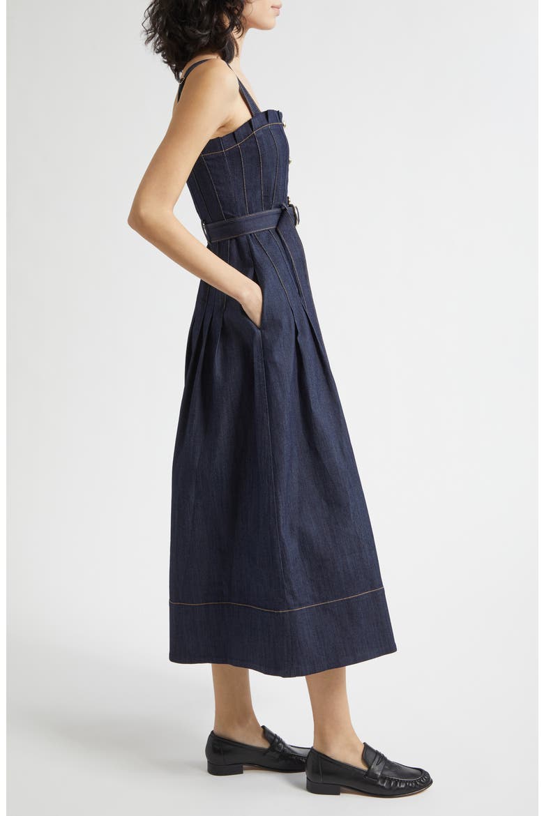 Branwen Denim A-Line Dress, Alternate, color, INDIGO