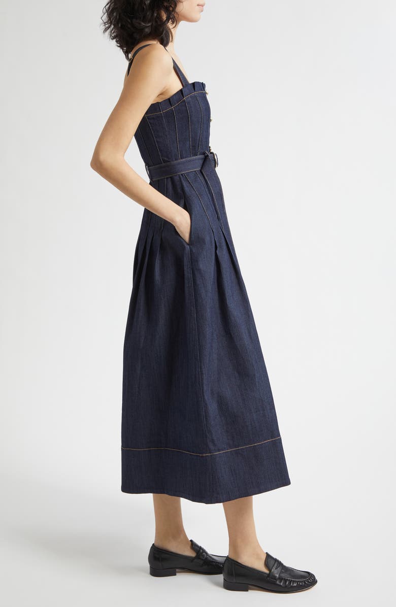 Cinq à Sept Branwen Denim A-Line Dress, Alternate, color, Indigo