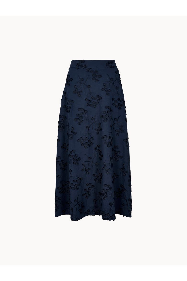 Dandellion Embroidered Skirt, Alternate, color, Navy