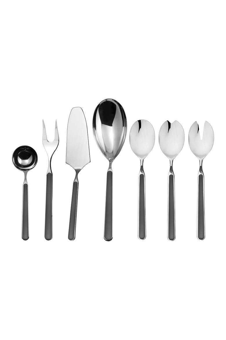 Fantasia 7-Piece Place Serving Set, Main, color, BLACK
