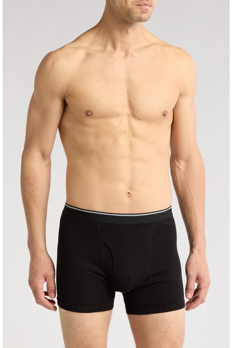 3-Pack Classic Cotton Boxer Briefs, Main, color, BLACK