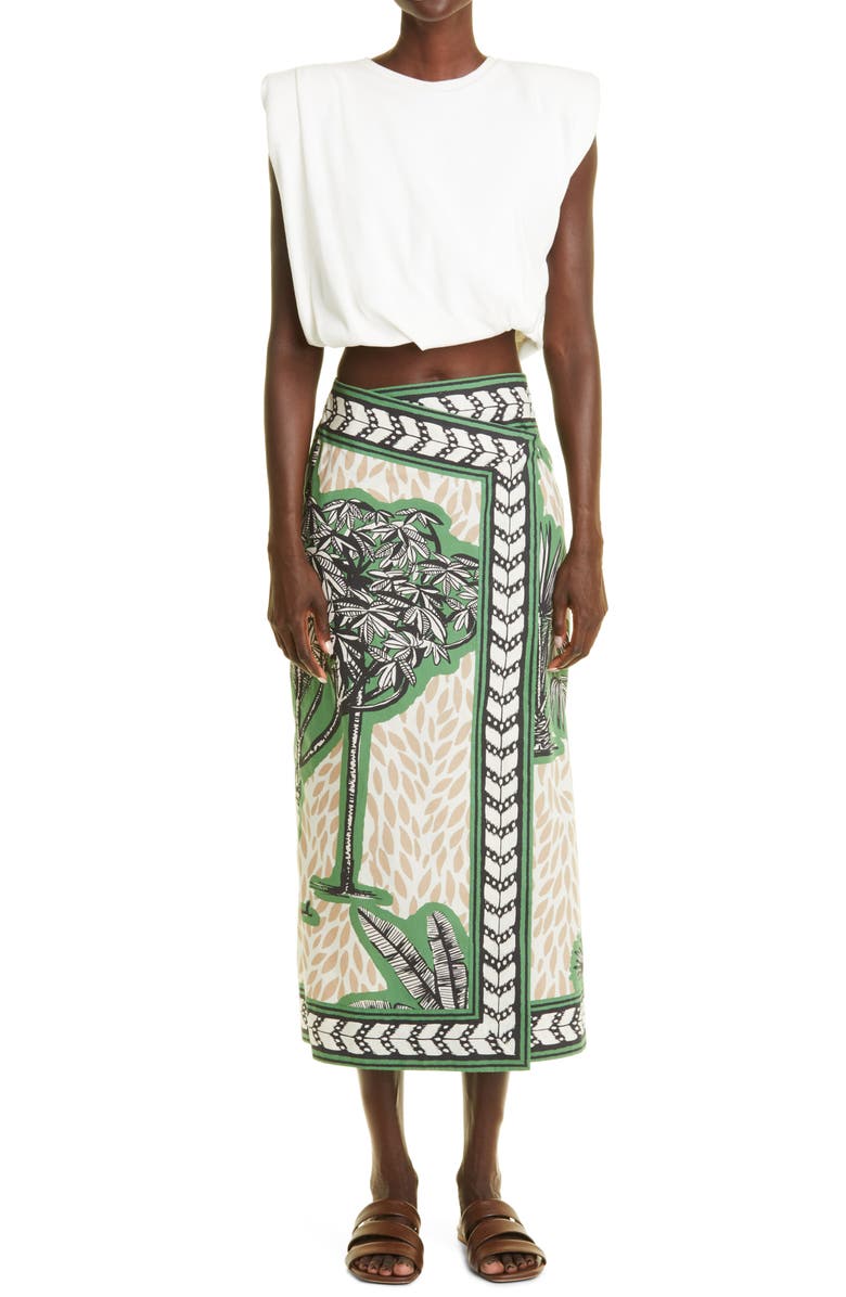 Johanna Ortiz Legendary Padded Shoulder Crop Stretch Cotton Tank, Alternate, color,