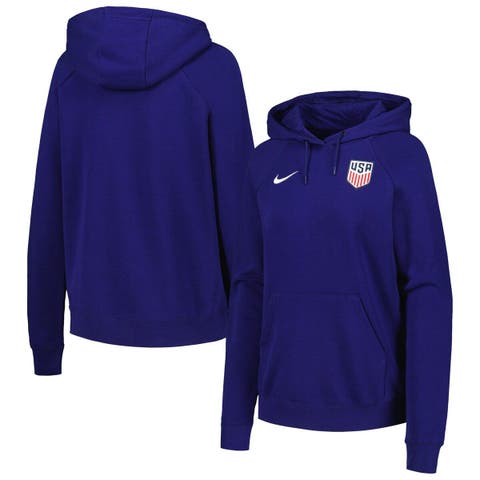 Women's Nike Navy USMNT Essential Raglan Pullover Hoodie