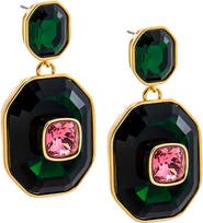 BY ADINA EDEN Fancy Square Octagon Drop Stud Earring