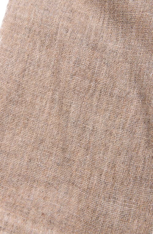 Saachi Wool Blend Fringe Scarf In Beige