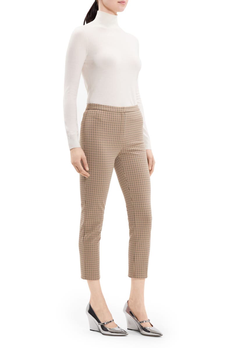 Theory Check Slim Crop Pants, Alternate, color,