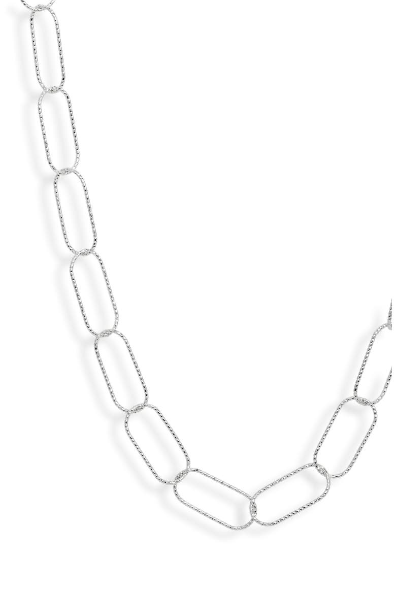 Textured Oval Link Necklace, Alternate, color, SILVER