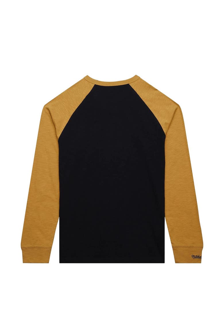 Men's Mitchell & Ness  Black/Gold Vegas Golden Knights Legendary Slub Raglan Long Sleeve T-Shirt, Alternate, color, Black