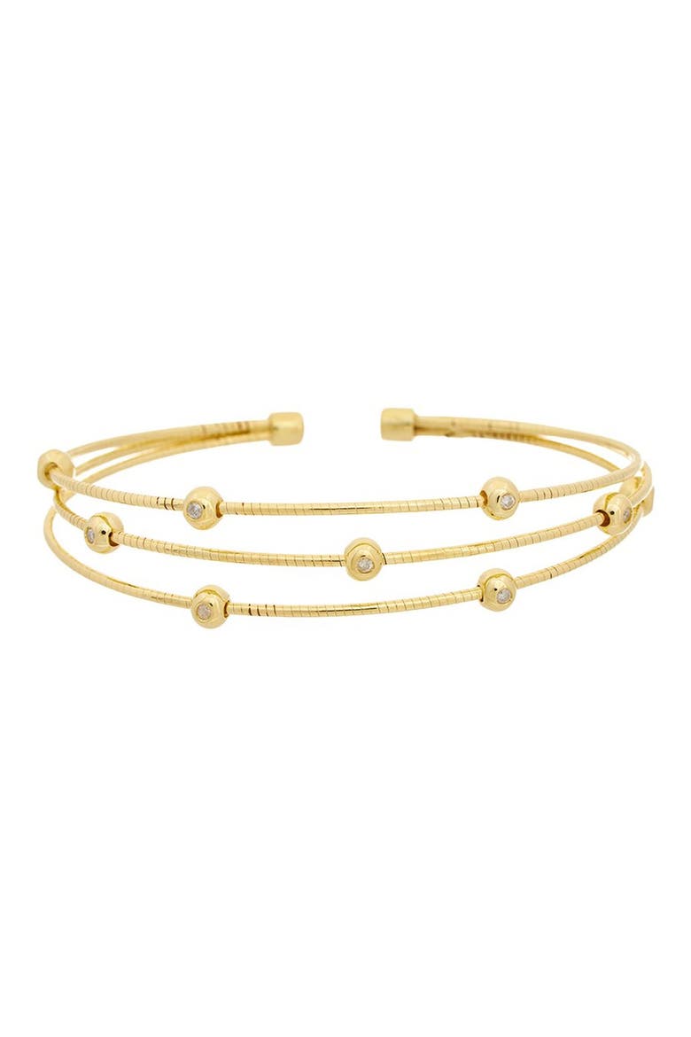 Diamond Triple Strand Cuff Bangle, Main, color, YELLOW