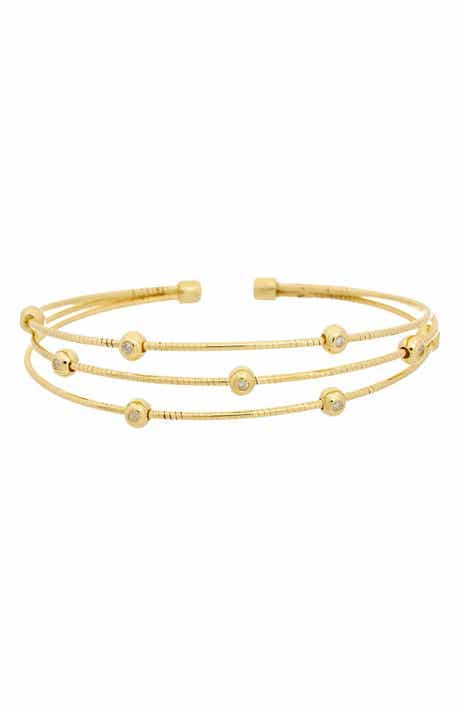 Diamond Triple Strand Cuff Bangle