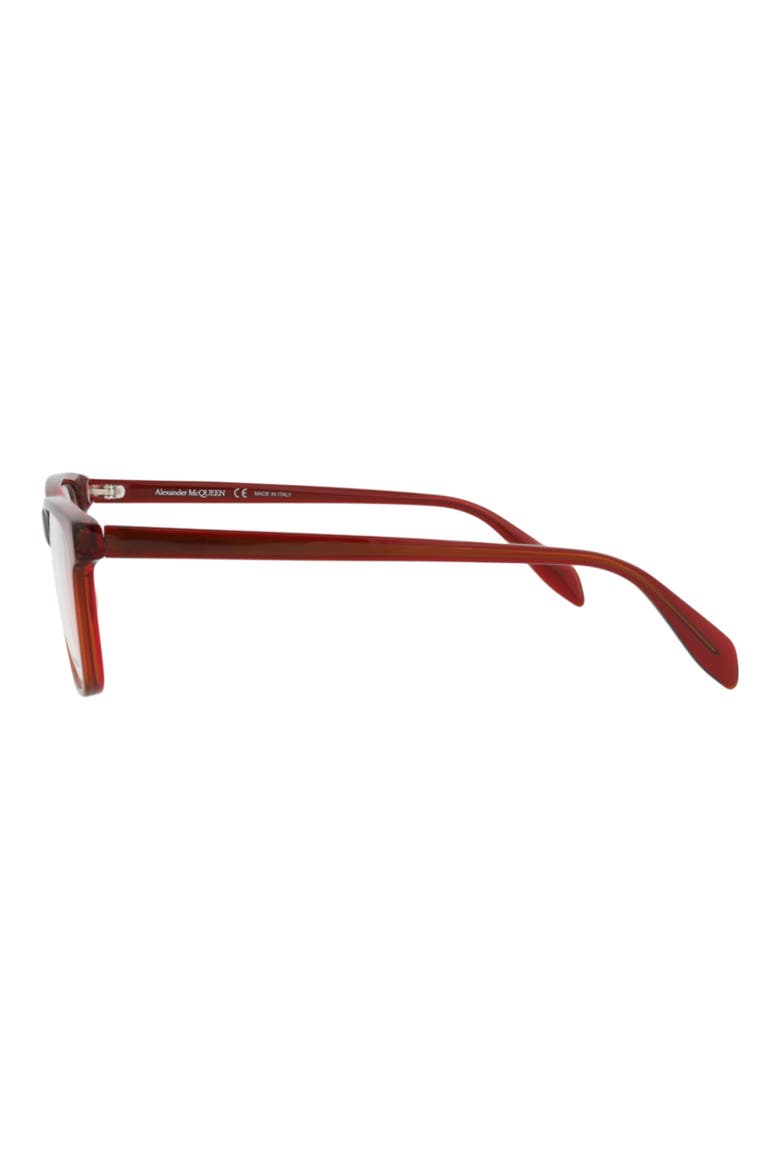 53mm Rectangular Optical Glasses, Alternate, color, RED RED TRANSPARENT