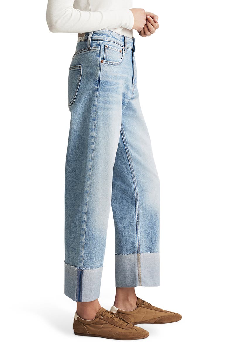 Mavi Jeans Savannah Cuffed High Waist Relaxed Straight Leg Jeans, Alternate, color, Light Brushed Classic Blue
