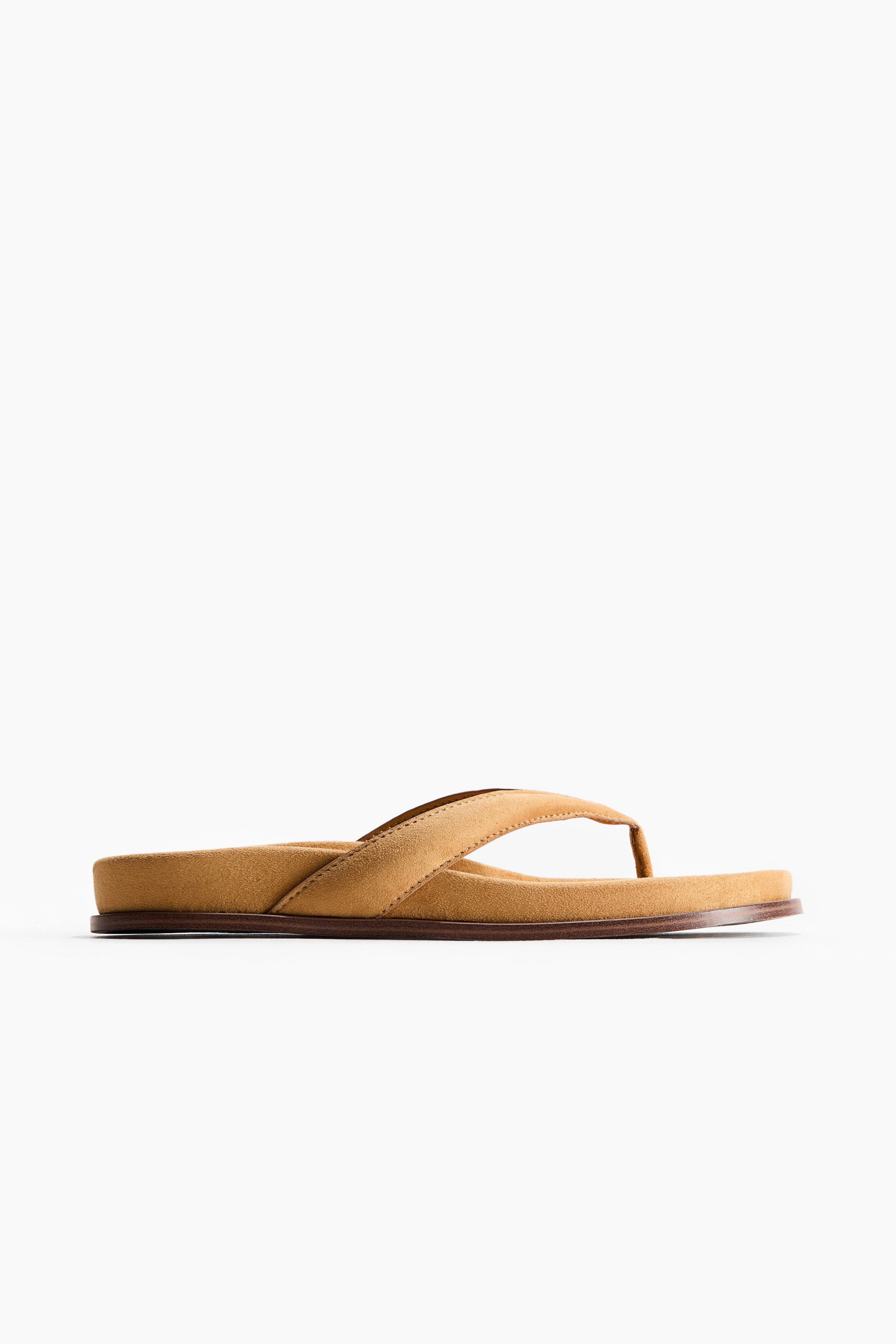 H&M Footbed Flip-flops, Alternate, color, Mustard Yellow