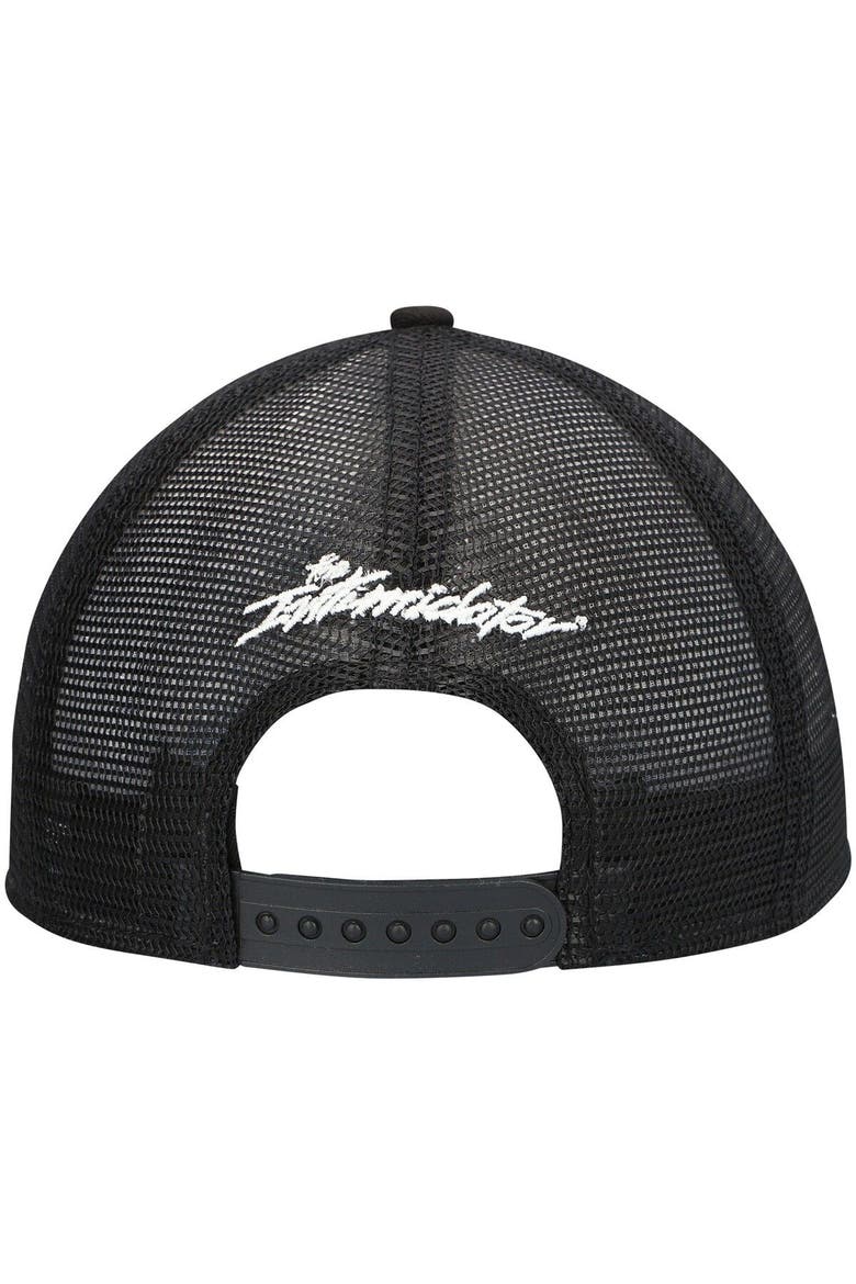 Men's New Era Black Dale Earnhardt Big E Legends 9FORTY A-Frame Trucker Snapback Hat, Alternate, color, Black