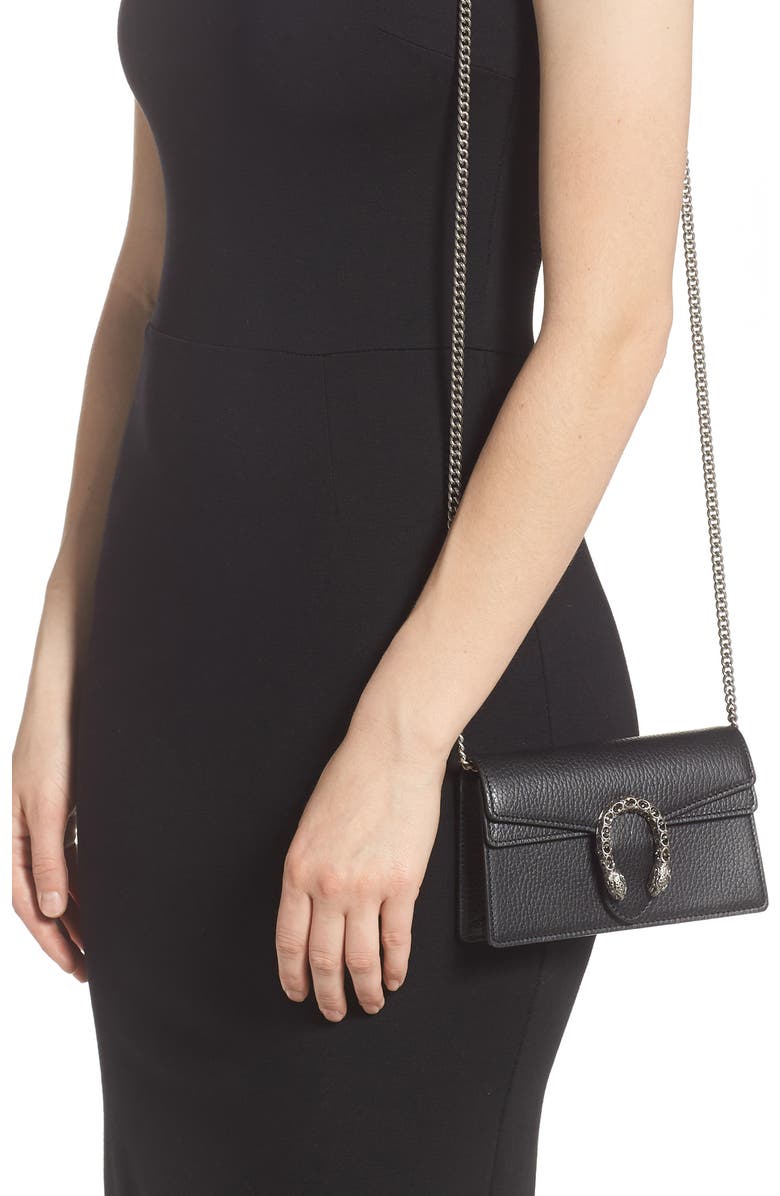 Gucci Super Mini Leather Shoulder Bag, Alternate, color,