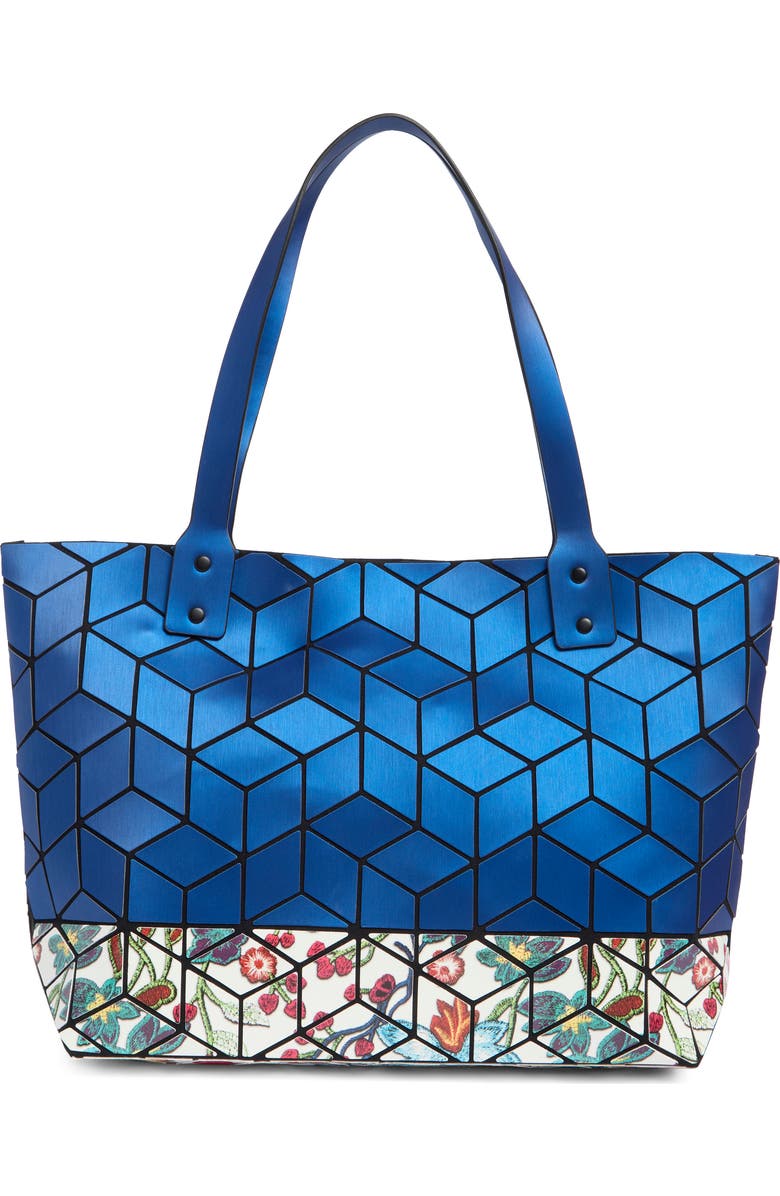 PATRIZIA LUCA Two Tone Geo Tote Bag, Main, color, Blue/ White Floral