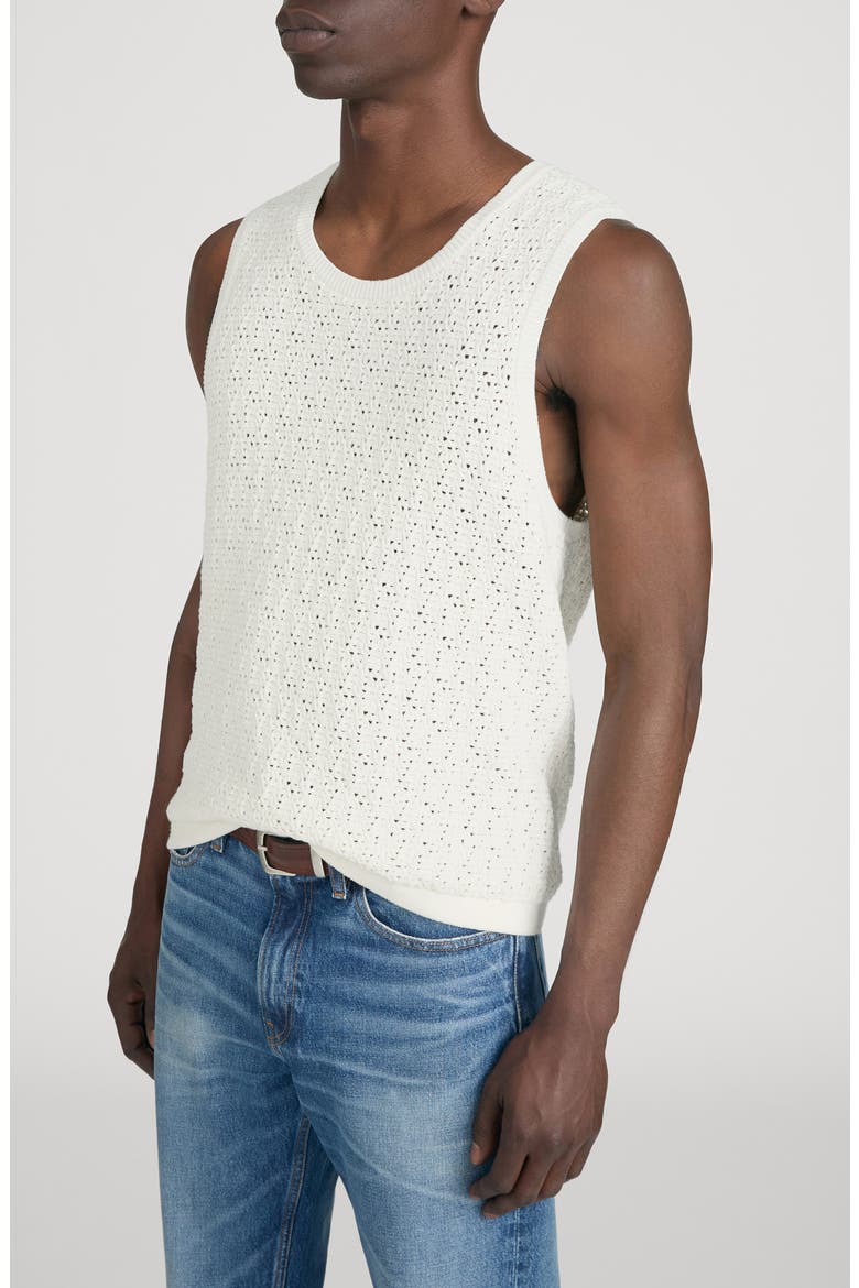 Open Stitch Sleeveless Sweater, Alternate, color, OFF WHITE