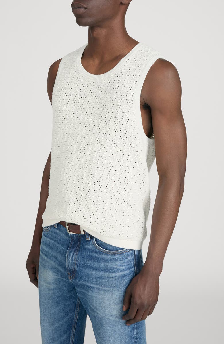 FRAME Open Stitch Sleeveless Sweater, Alternate, color, Off White