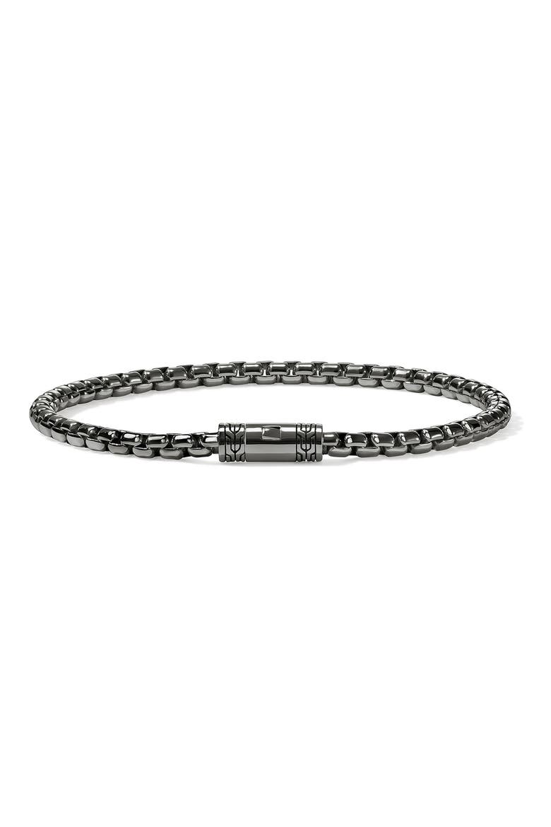 Box Chain Bracelet, 3.7mm, Alternate, color, DARK SILVER