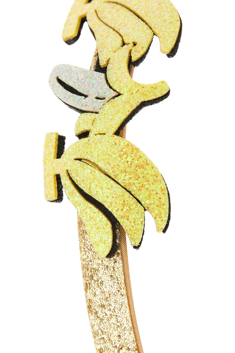 Kids' Banana Glitter Headband, Alternate, color, YELLOW