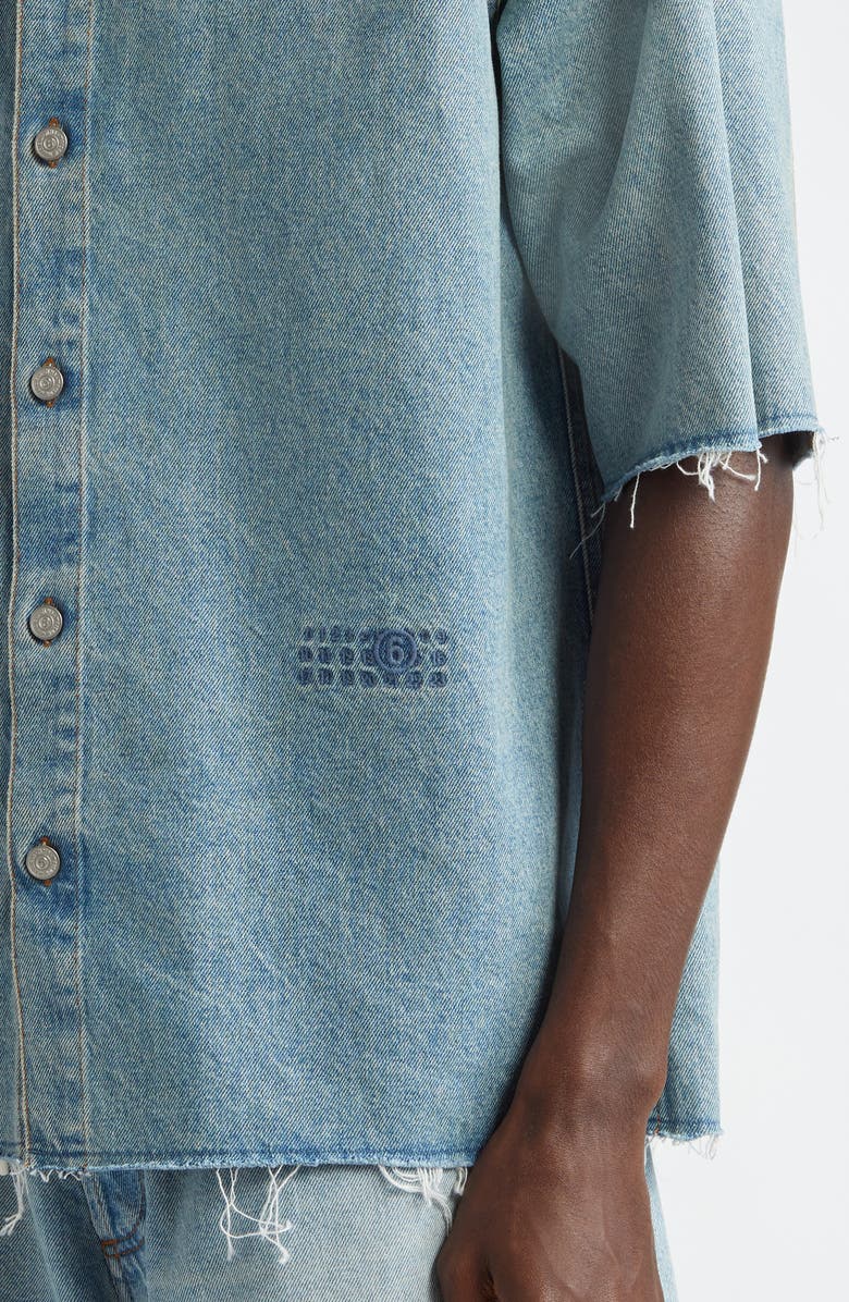 MM6 Maison Margiela Raw Edge Denim Shirt, Alternate, color,