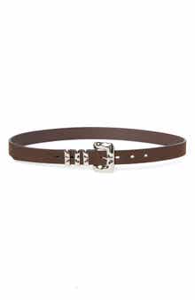 NORDSTROM RACK Faux Suede Molten Buckle Belt
