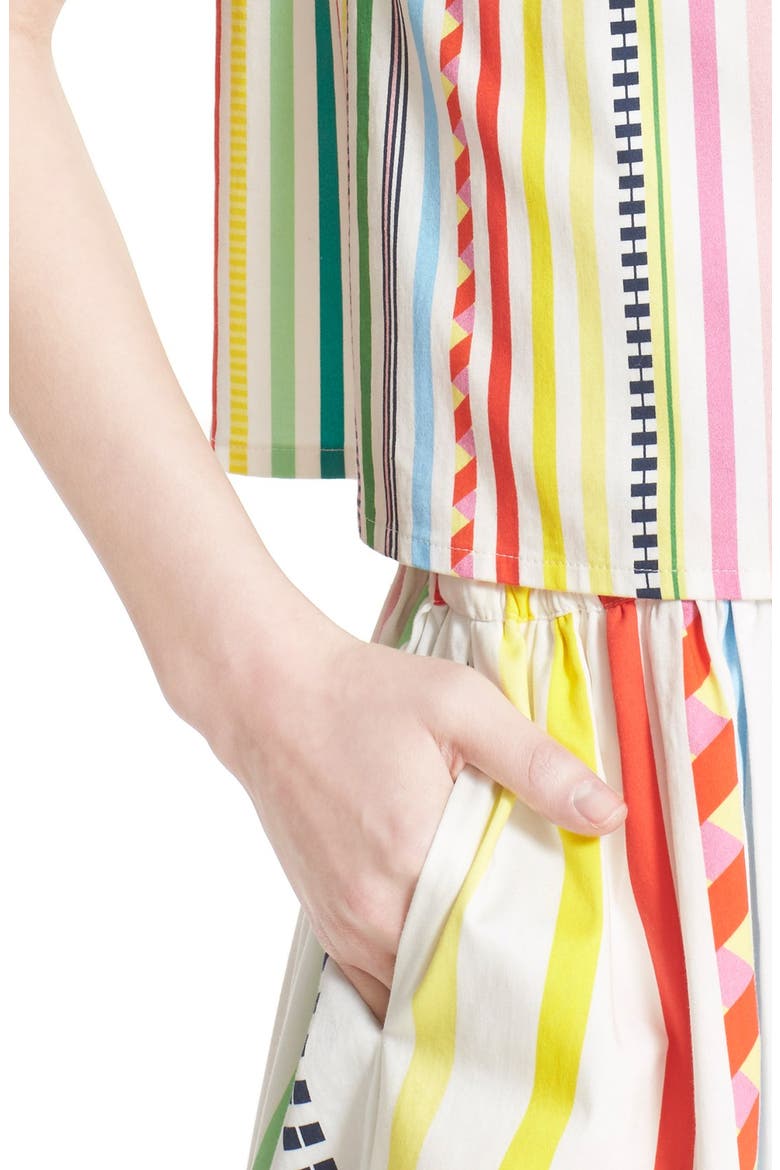 Candy Stripe Print Popover Dress, Alternate, color, MULTI