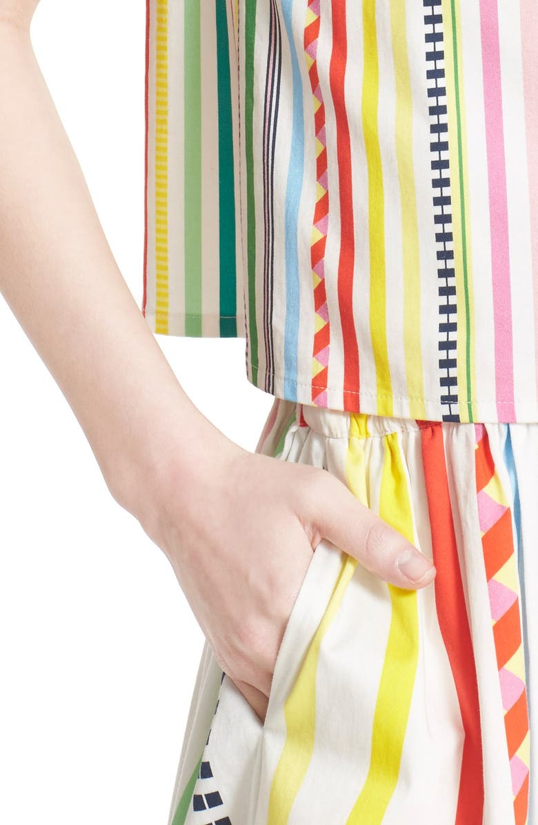Mira Mikati Candy Stripe Print Popover Dress, Alternate, color, 