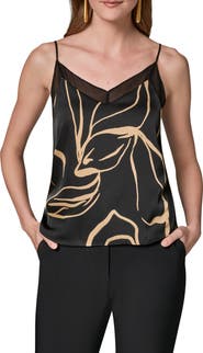 Donna Karan New York Print Sheer Trim Camisole