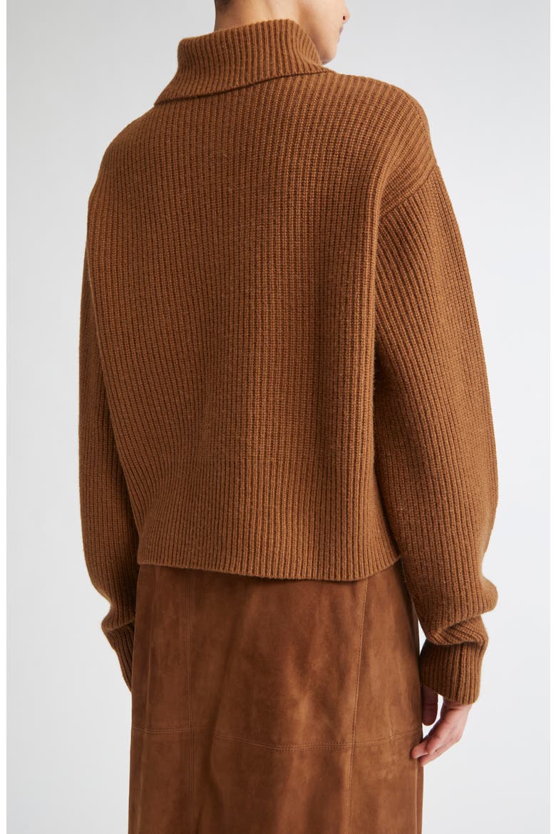 Nadar Merino Wool & Cashmere Half Zip Sweater, Alternate, color, TOBACCO